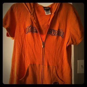 Harley Davidson short sleeve full zip hoodie